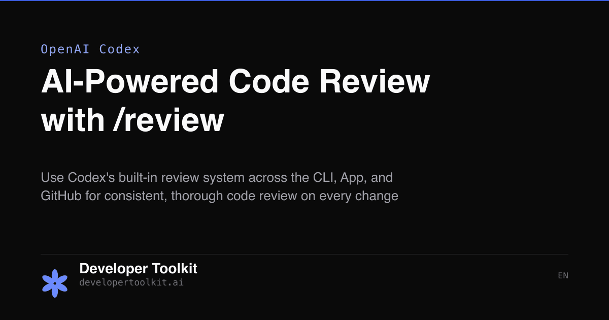 AI-Powered Code Review with /review | Developer Toolkit