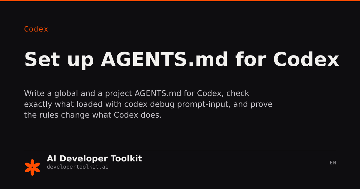 AGENTS.md Setup | Developer Toolkit