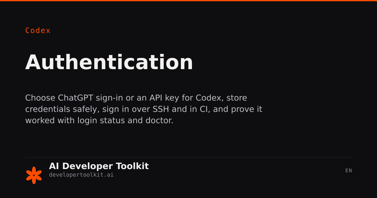 Authentication | Developer Toolkit