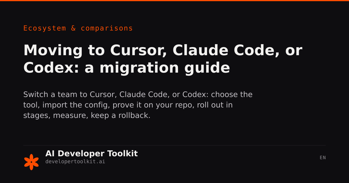 Moving from Other Tools -- Decision Framework | Developer Toolkit