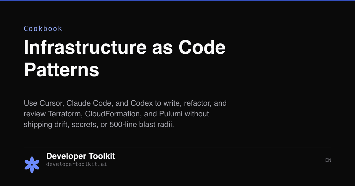 Infrastructure as Code Patterns | Developer Toolkit