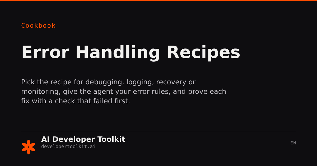 Error Handling Recipes | Developer Toolkit