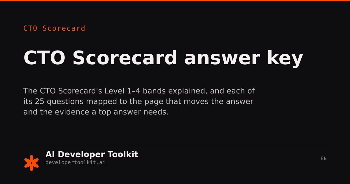 CTO Scorecard Guide | Developer Toolkit
