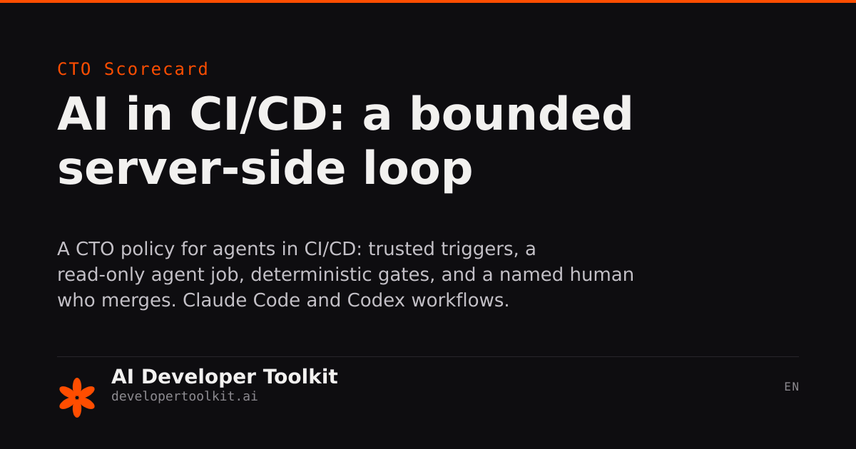 AI in CI/CD — agent in the path of every commit | Developer Toolkit