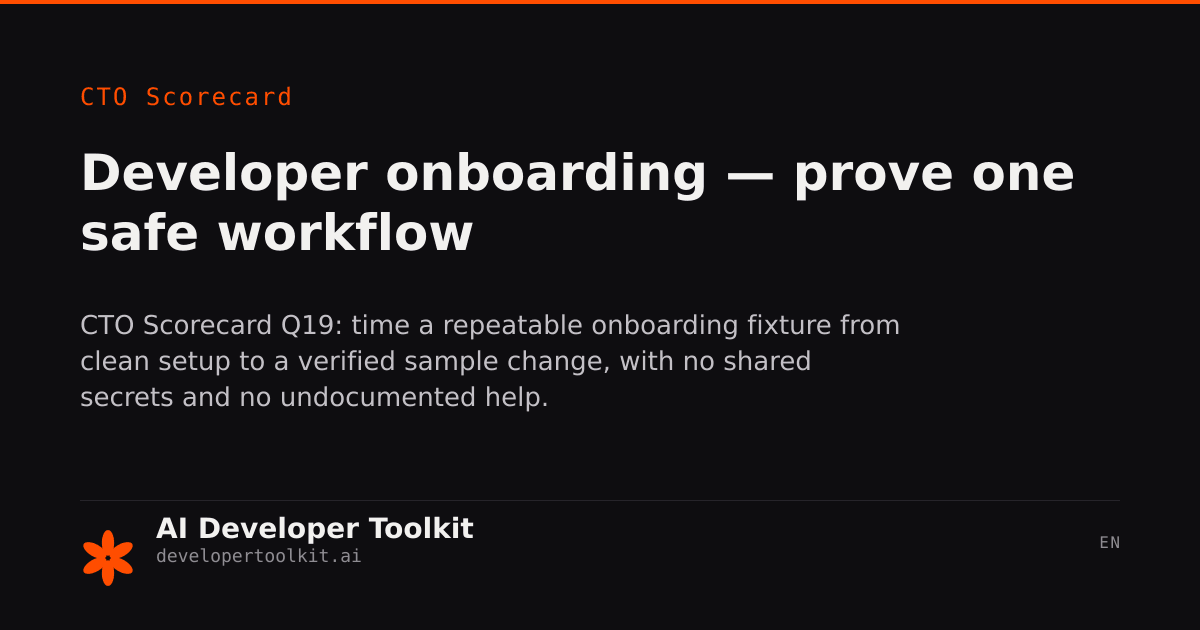 Dev onboarding time — sub-day setup with bootstrap script | Developer ...