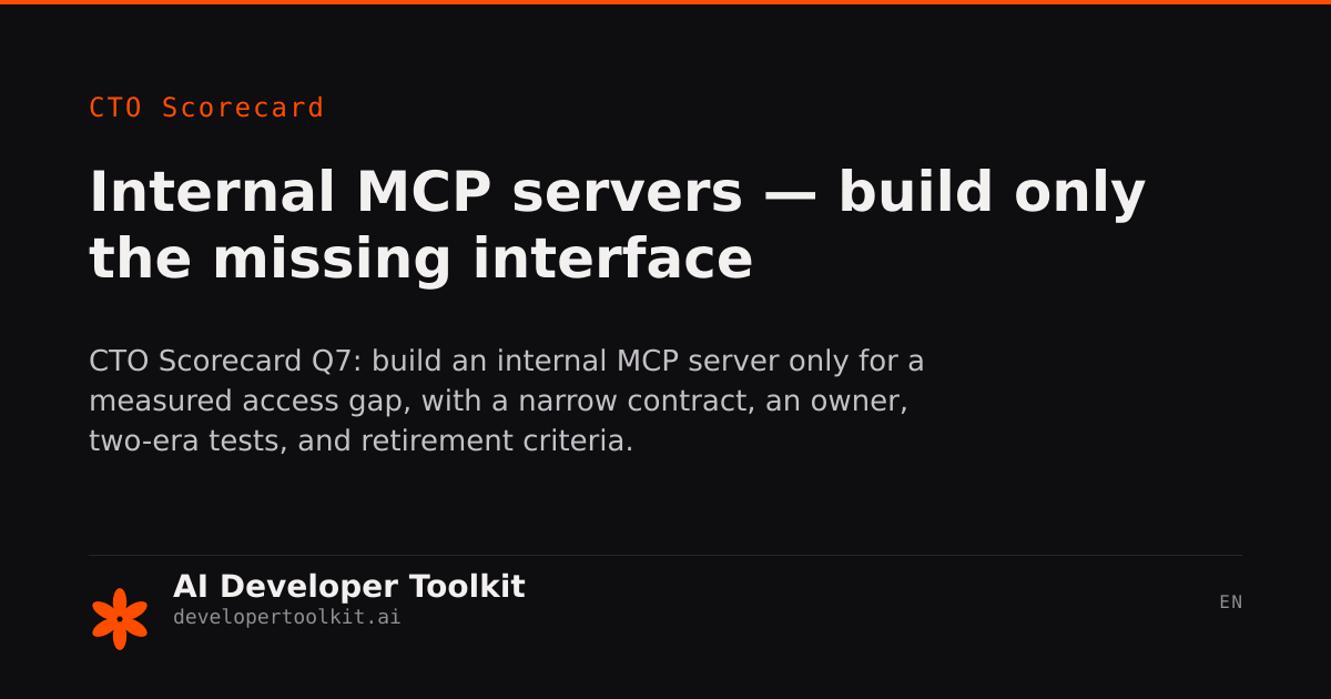 Internal MCP servers — MCP platform team for the org | Developer Toolkit
