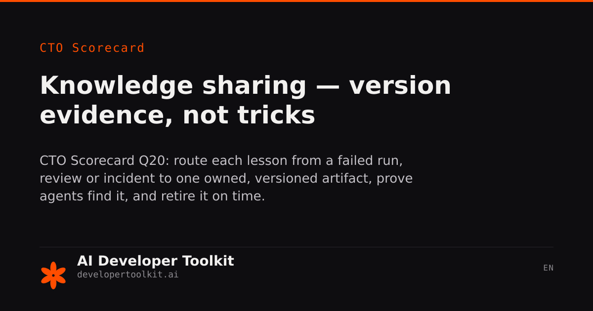 Knowledge sharing — ai-toolkit-internal repo + brown-bag cadence ...