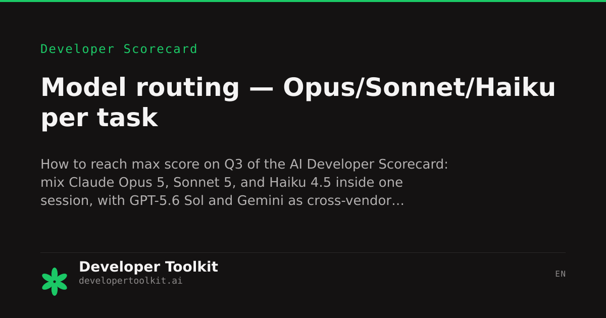 Model routing — Opus/Sonnet/Haiku per task | Developer Toolkit