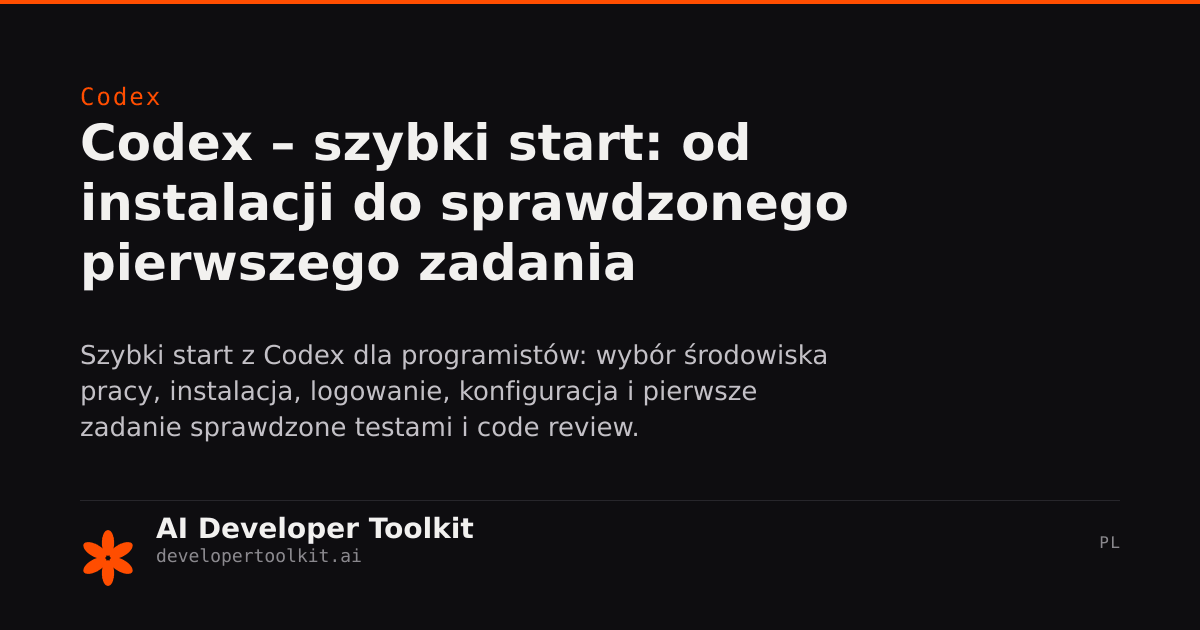 Pierwsze kroki z Codex | Developer Toolkit