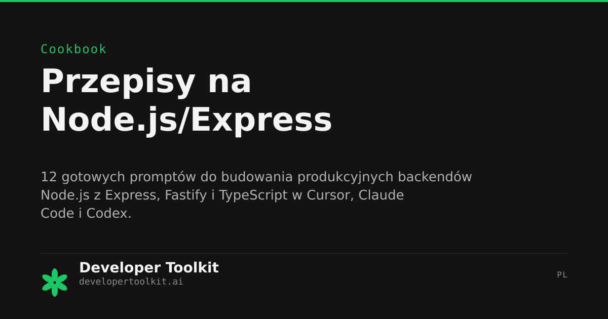 Przepisy na Node.js/Express | Developer Toolkit