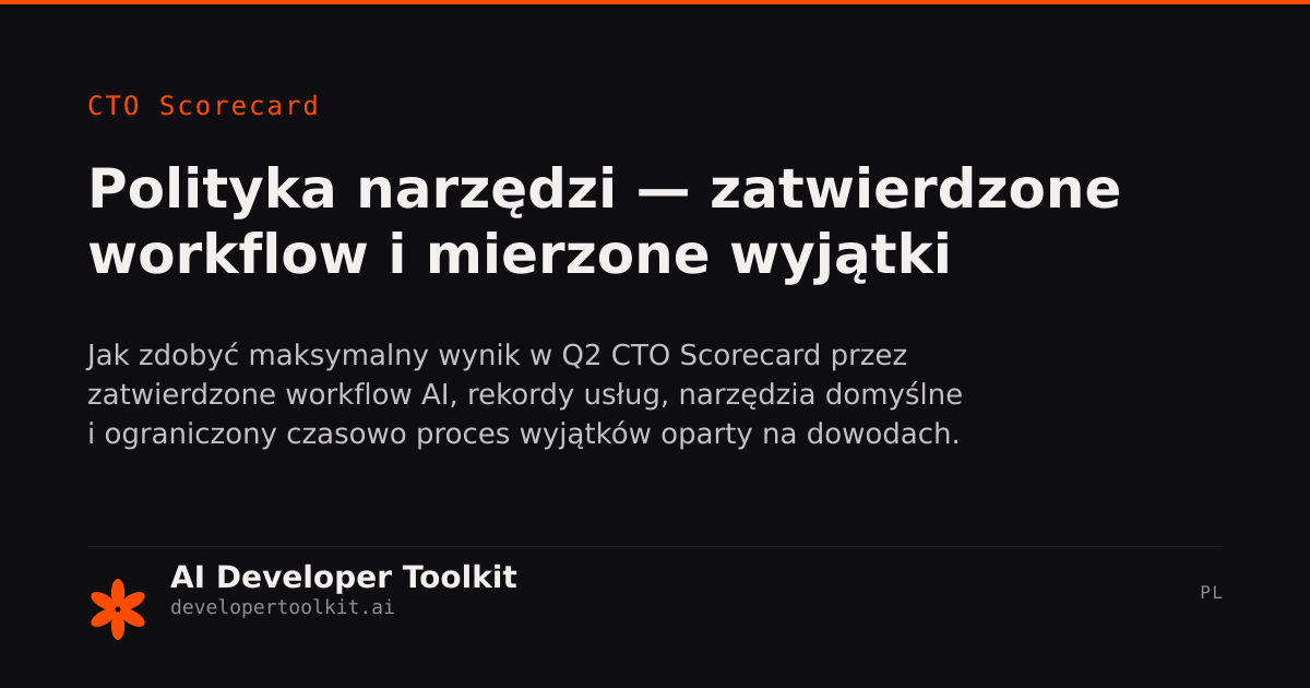 Polityka narzędzi — standaryzowany stack + proces wyjątków | Developer ...