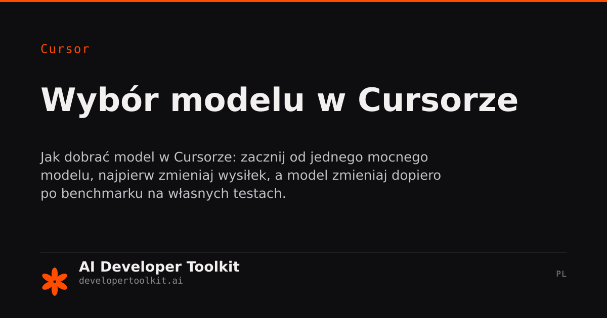 Strategia wyboru modelu | Developer Toolkit