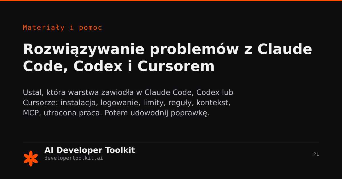 Przewodnik Rozwiązywania Problemów | Developer Toolkit